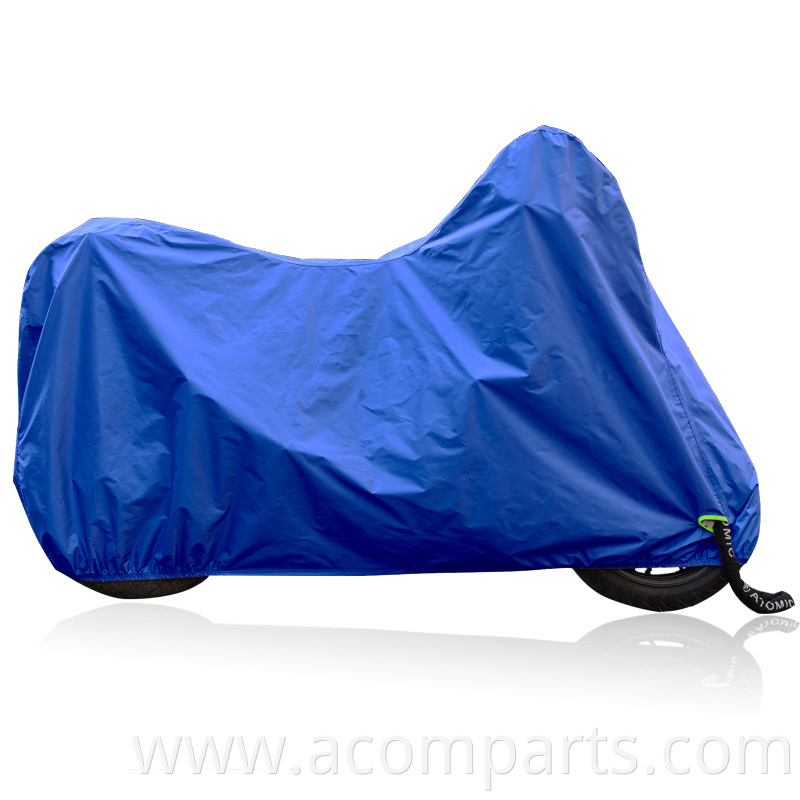 Low moq fast shipment outdoor 180T soft polyester navy blue waterproof motorbike cover price